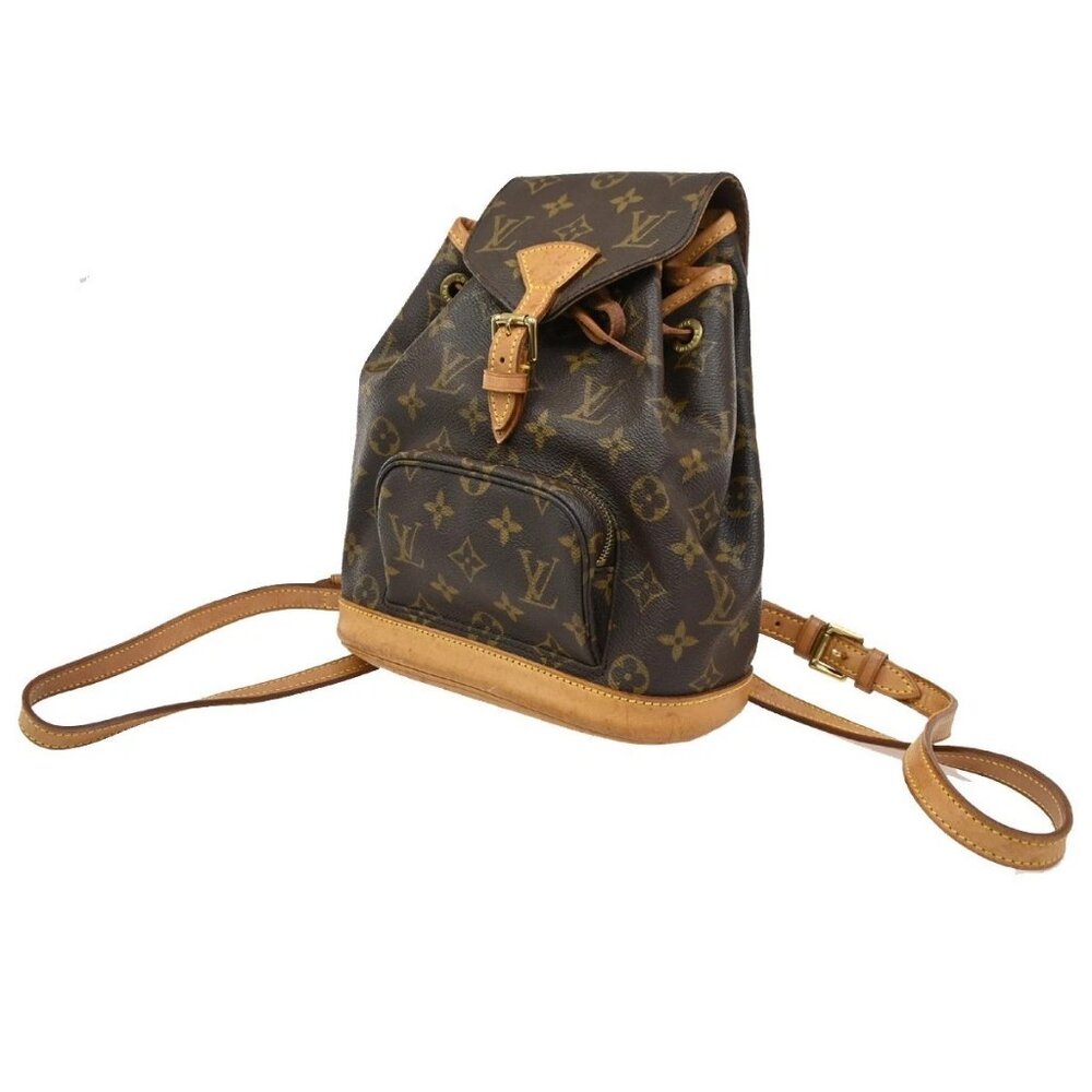 LOUIS VUITTON Mini Montsouris Backpack Bag Monogram Leather Brown M51137 99KC274